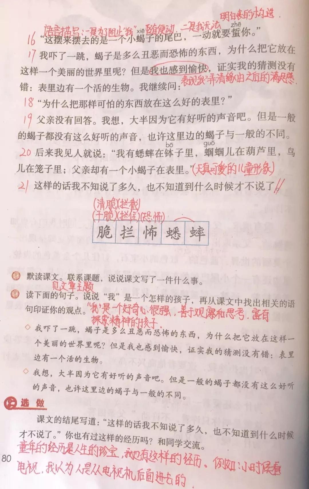 冯至的代表作品是？ 《表里的生物》课文笔记，孩子预习的好帮手